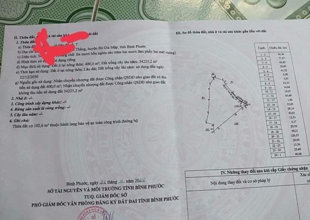 Bán đất xã Bình Thắng giá 1,5tỷ/ha dt 3,4ha điều