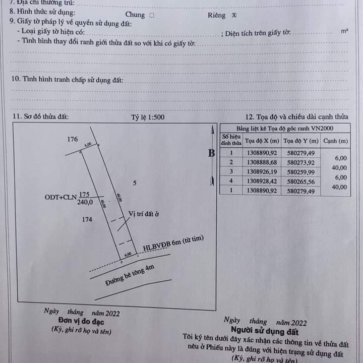 Bán đất phường Sơn Giang giá 1 tỷ dt 6x40x50 tc