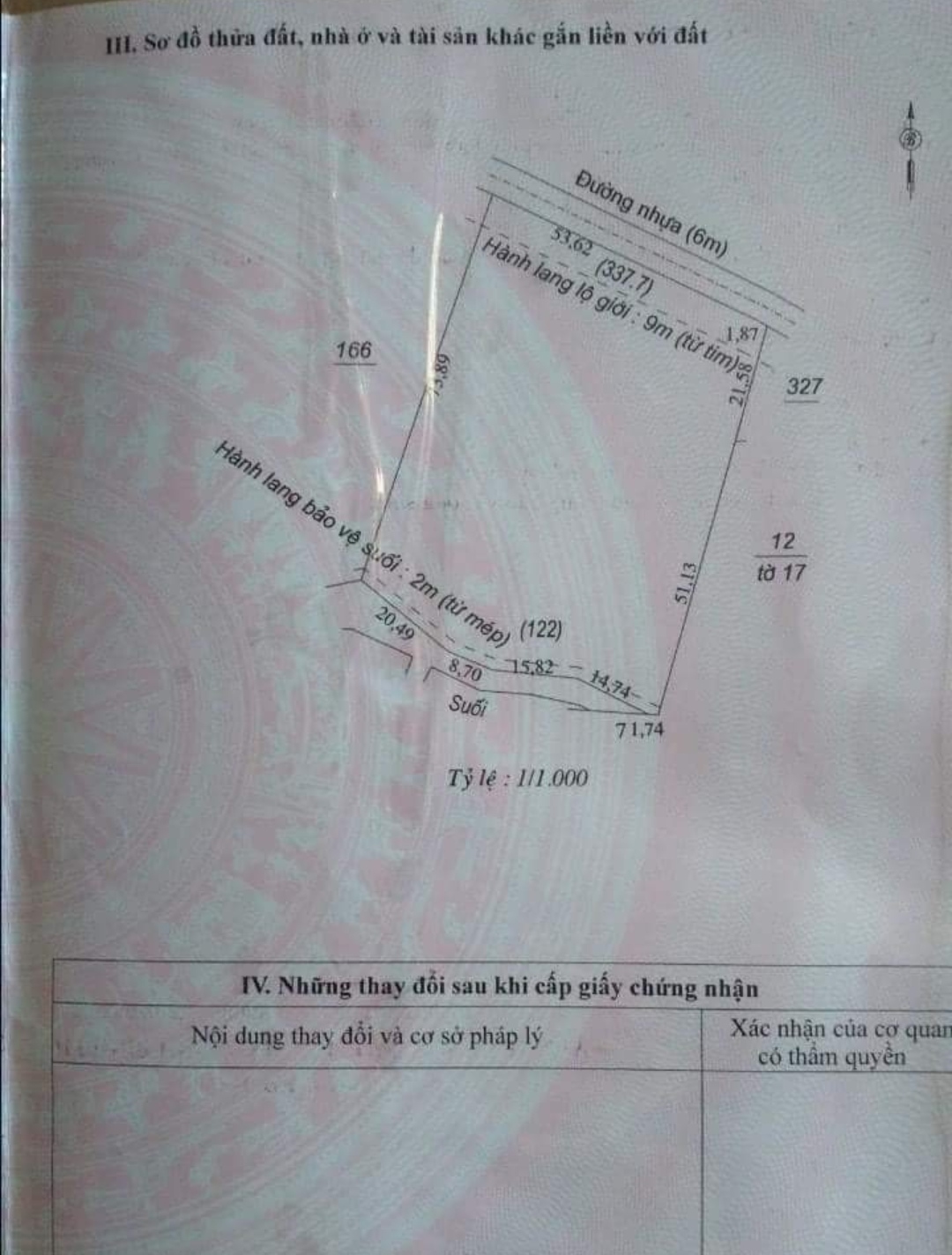 Bán đất xã Phước Thiện giá 67tr/m dt 20*73