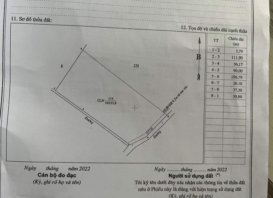 Bán đất xã Phước Minh giá 7,4tỷ dt 90*168