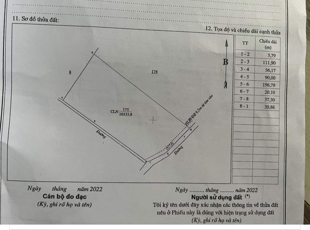 Bán đất xã Phước Minh giá 7,4tỷ dt 90*168