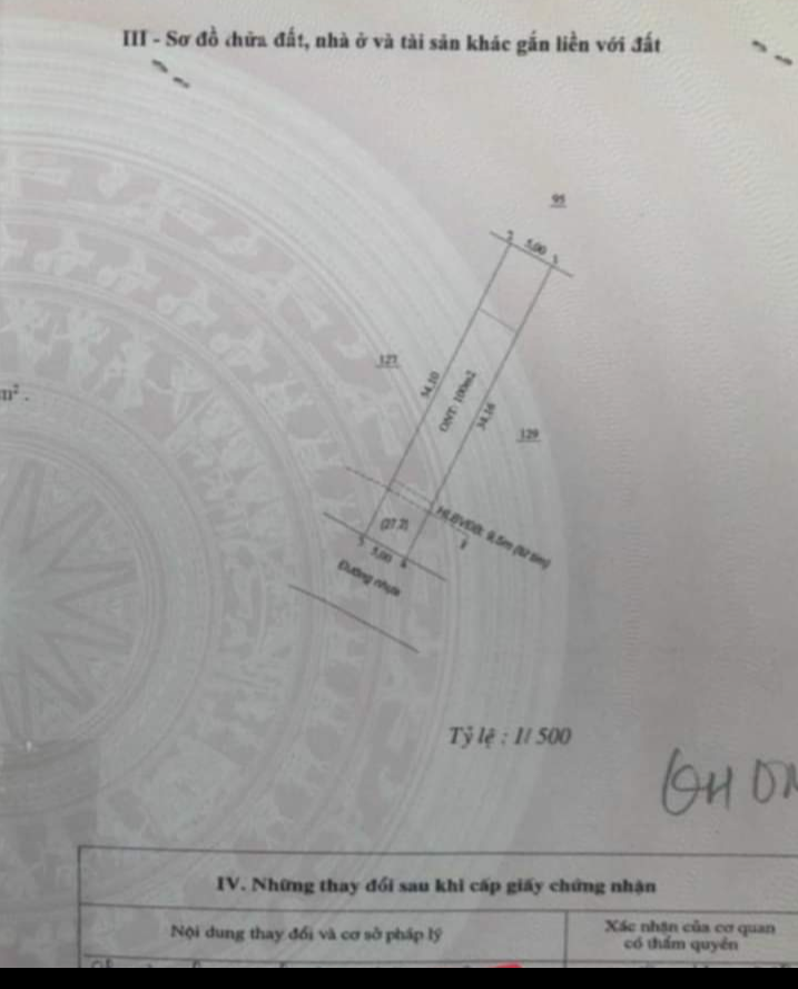 Bán đất xã Tân Hưng giá 835tr dt 5×34×100tc