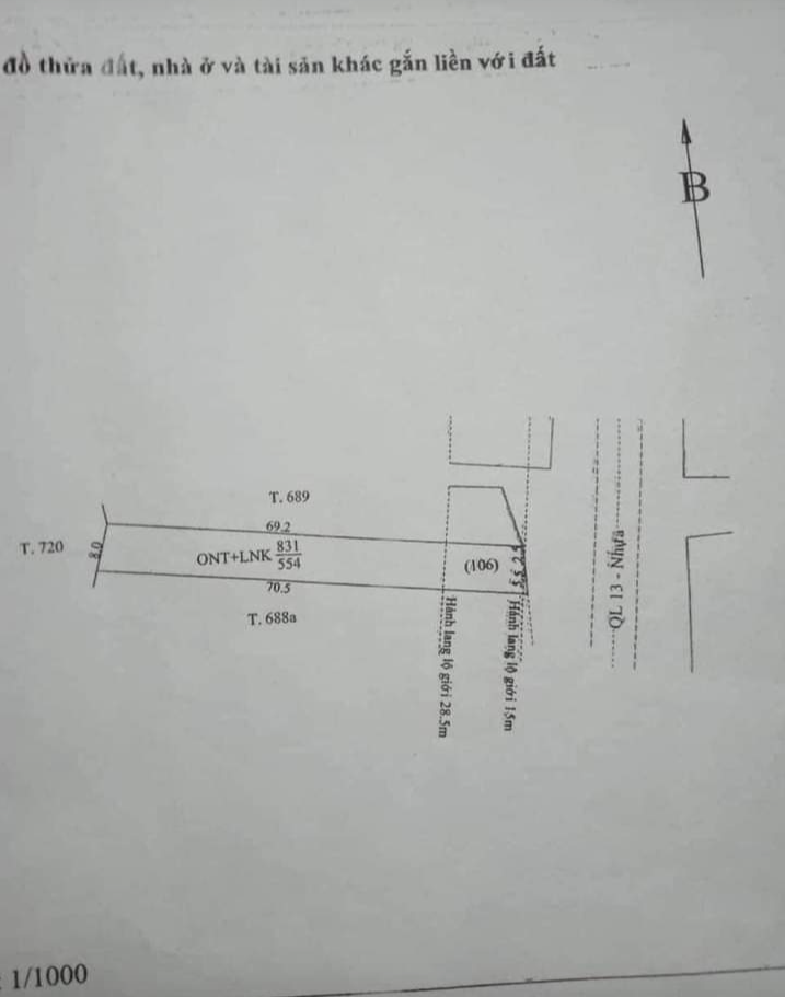 Bán đất xã Lộc Hưng giá 4tỷ2 dt 8×70×100tc