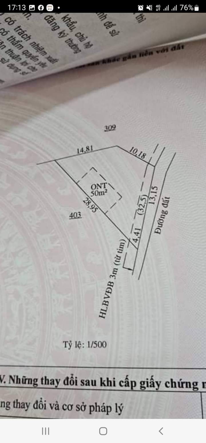 Bán đất xã Thanh Phú giá 799tr dt 14×18