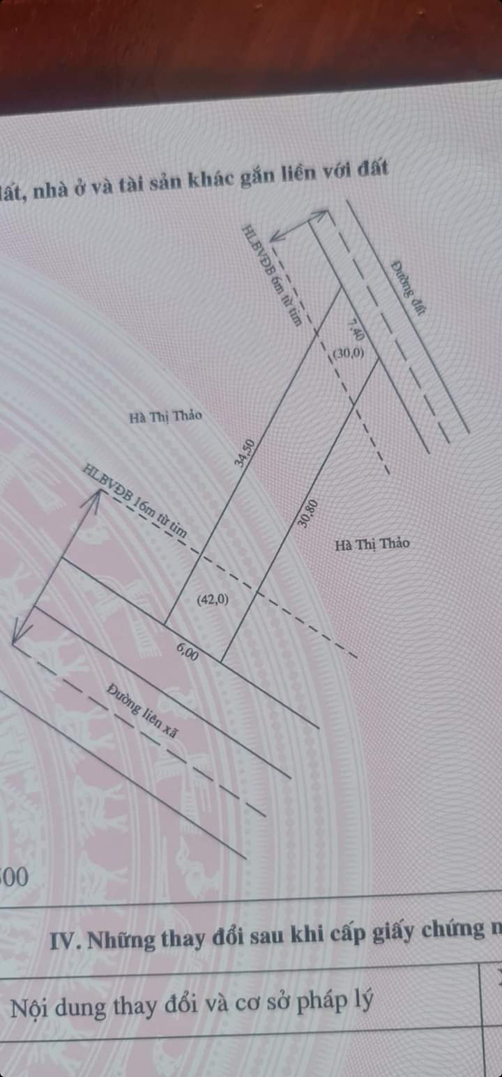 Bán đất xã Lộc Thiện giá 1tỷ8 dt 6×34×100tc