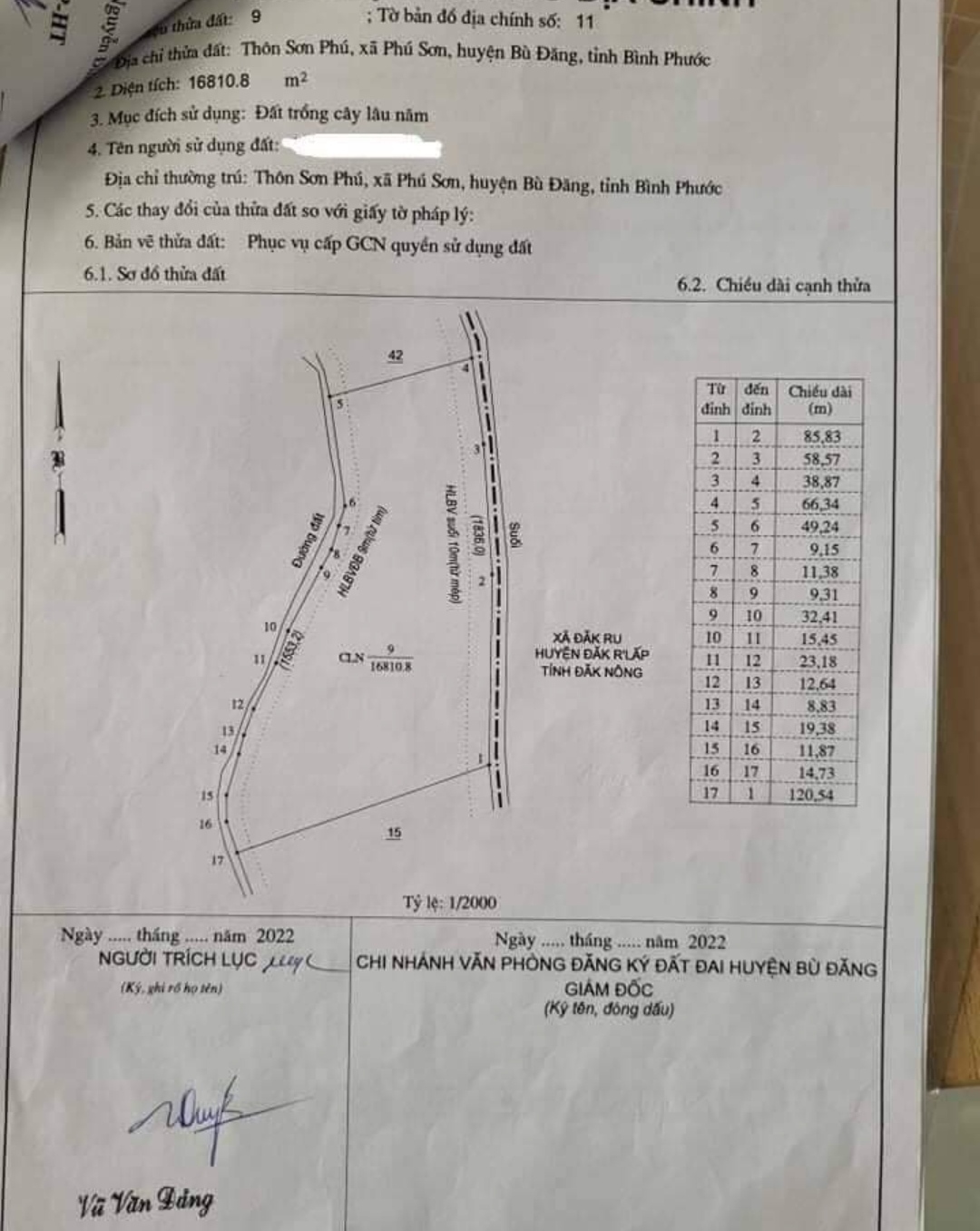 Bán đất xã Phú Sơn giá 2,2tỷ dt 1,68 ha