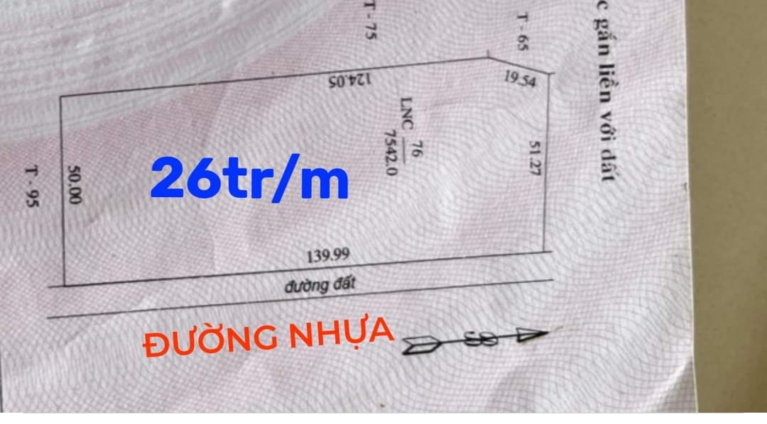 Bán đất xã Phước Thiện giá 26tr dt 7sào