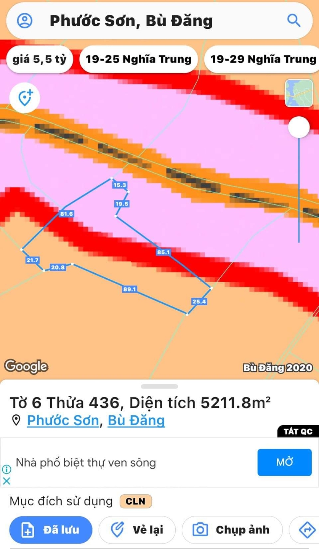 Bán đất xã Phước Sơn giá 5tỷ dt 1ha