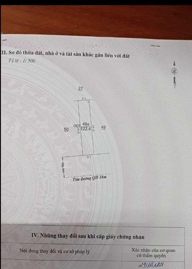 Bán đất khu TĐC phường Tân Phú giá 2 tỷ 550tr dt 5,1×24×100%tc