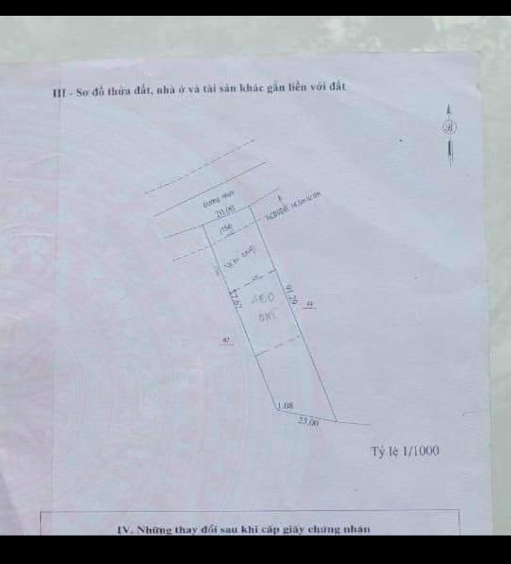 Bán đất xã Tân Phước giá 3tỷ8 dt 20×94×400tc