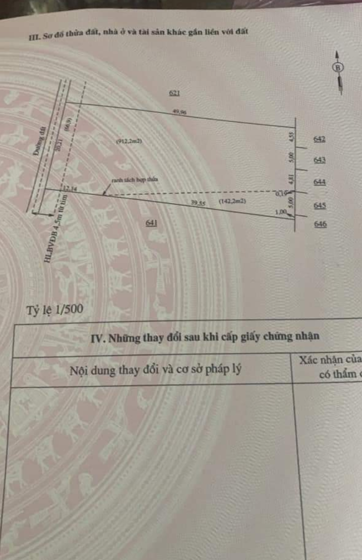 Bán đất ấp 6 xã Lộc Hưng giá 950tr dt 21×50