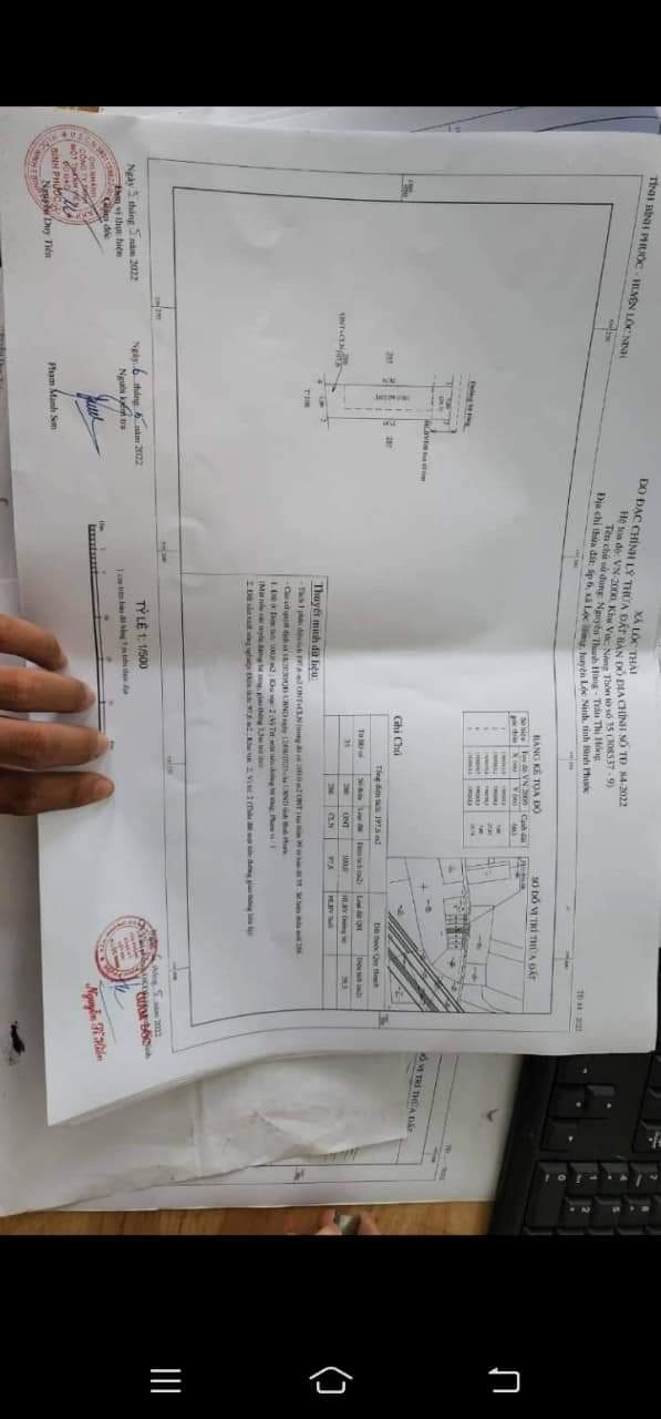 Bán đất ấp 6 xã Lộc Thái giá 840tr dt 7×27×100tc