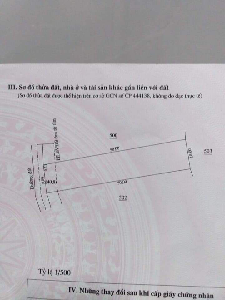 Bán đất ấp 5 xã Lộc Hưng giá 1tỷ100 dt 10×50