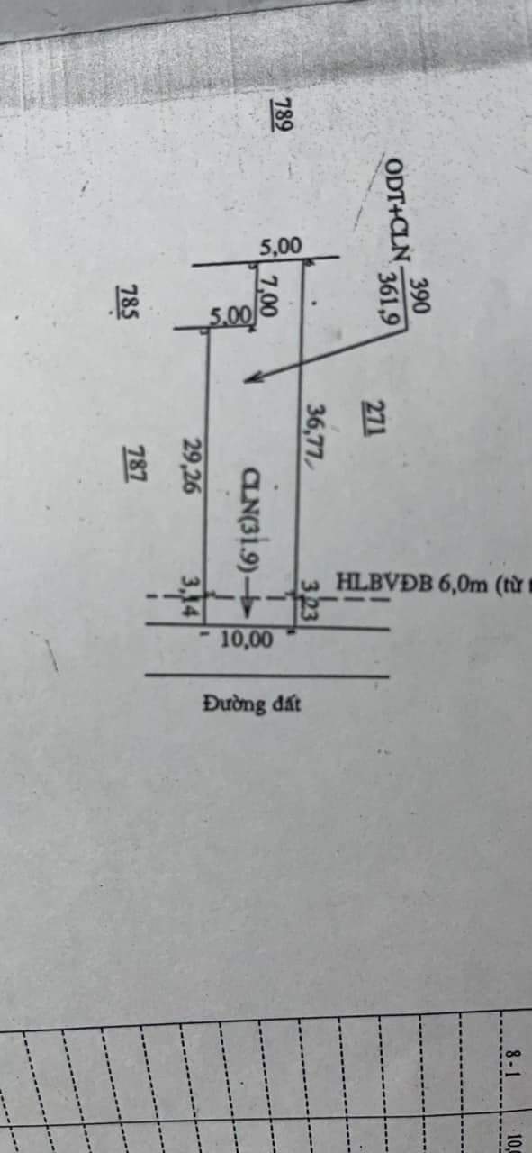 Bán đất ấp 2 tt Chơn Thành giá 2tỷ2 dt 10×36