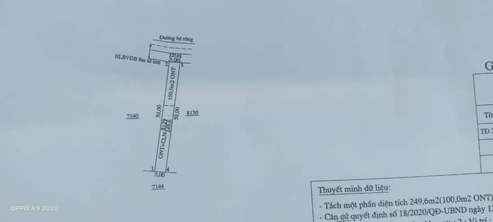 Bán đất xã Lộc Thạnh giá 680tr dt 5×50×100m2 tc