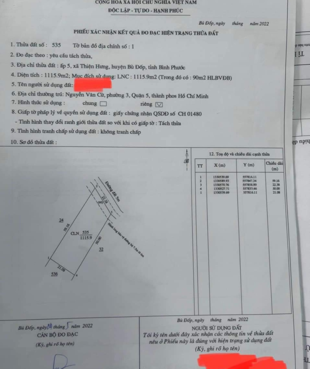 Bán đất xã Thiện Hưng giá 50tr/m dt 21*50