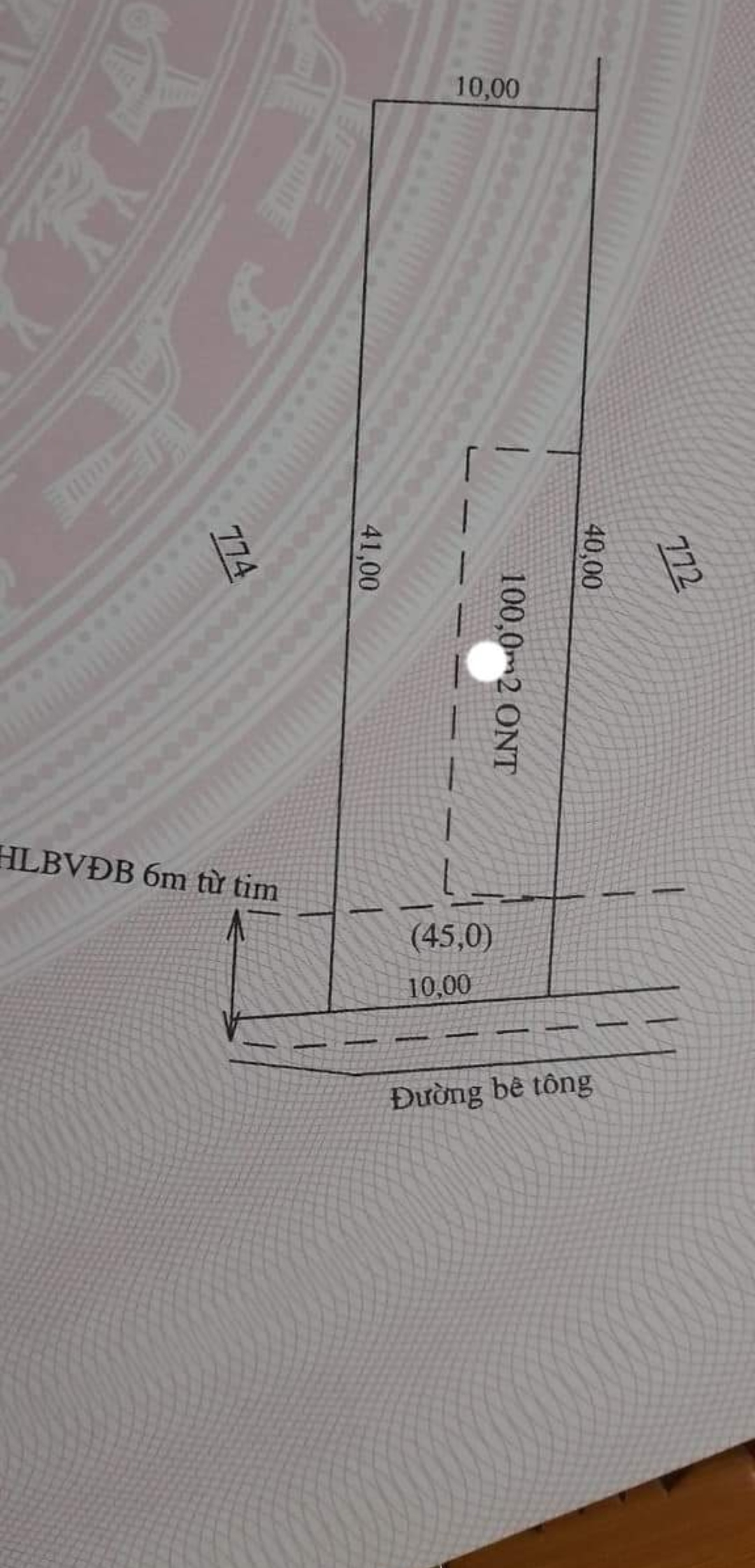 Bán đất xã Lộc Phú giá 700tr dt 10*40*100tc