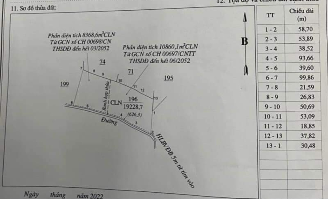 Bán đất xã Phước Minh giá 6,5tỷ dt 1,93ha