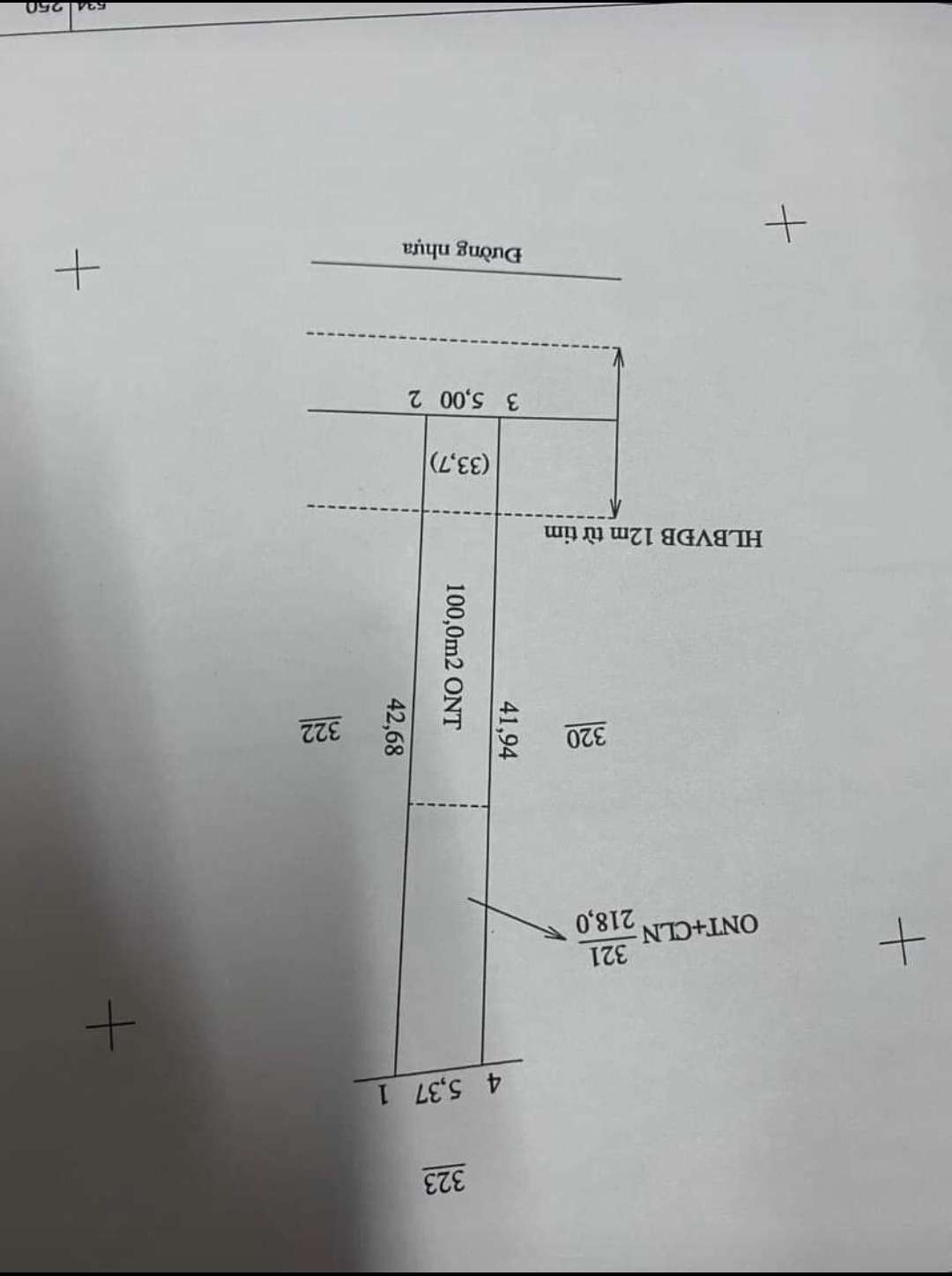 Bán đất xã Lộc Tấn giá 560tr dt 5*42*100tc