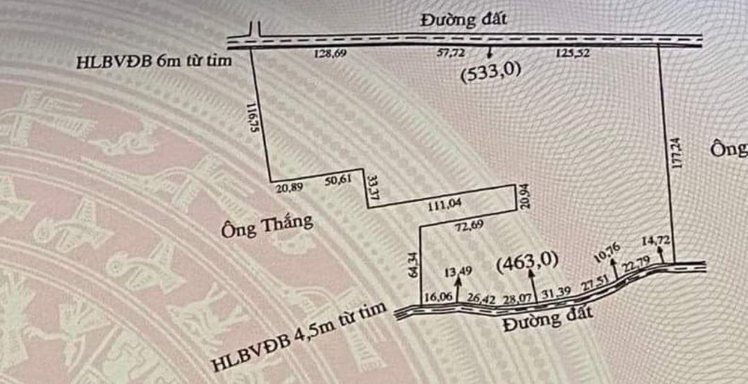 Bán đất xã Lộc Tấn giá 2,6tỷ/ha dt 5ha