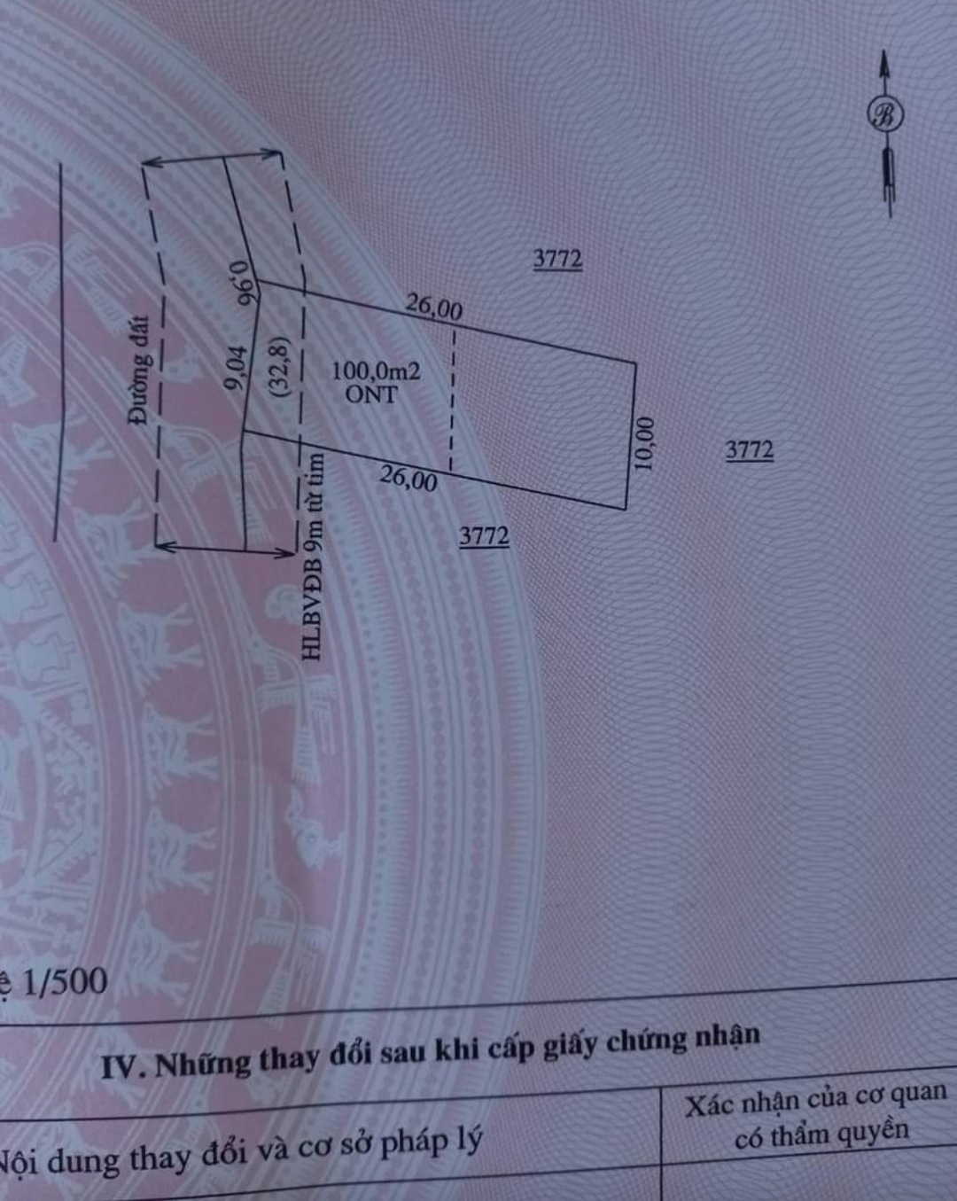 Bán đất xã Lộc Thiện giá 120tr/m dt 10*26*100tc