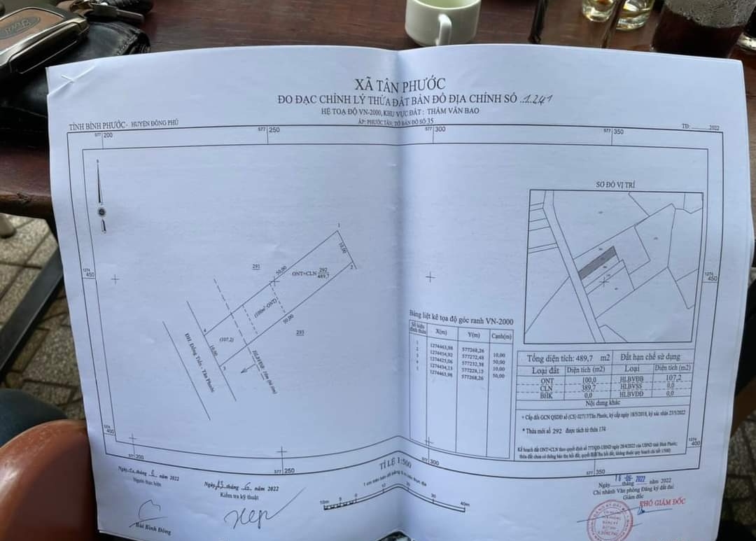 Bán đất xã Tân Phước giá 2tỷ250tr dt 10*50*100tc