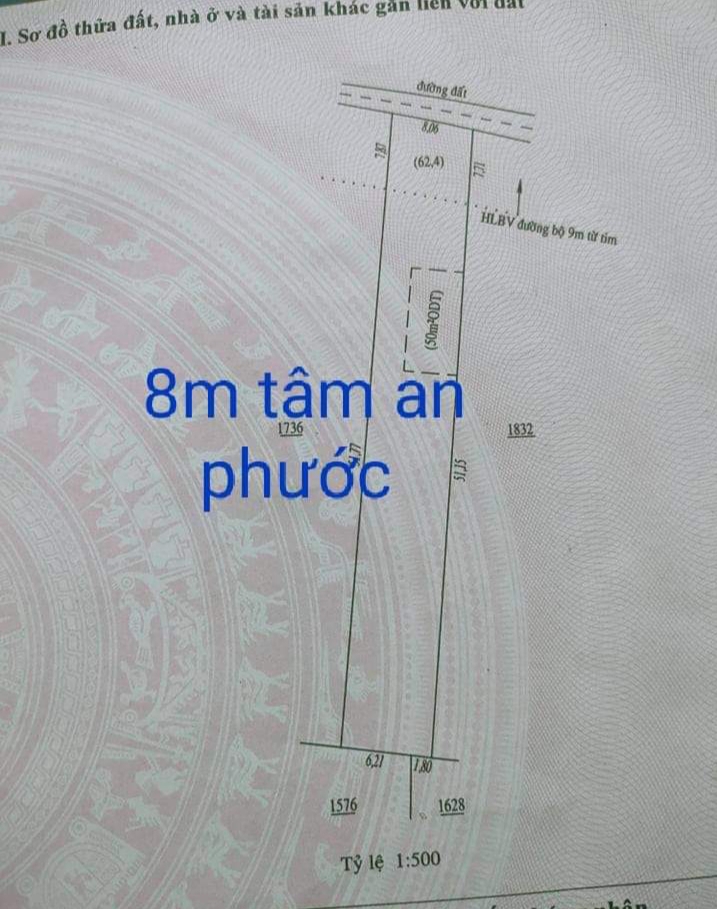 Bán đất tt Tân khai giá 235tr/m dt 8*59*50tc