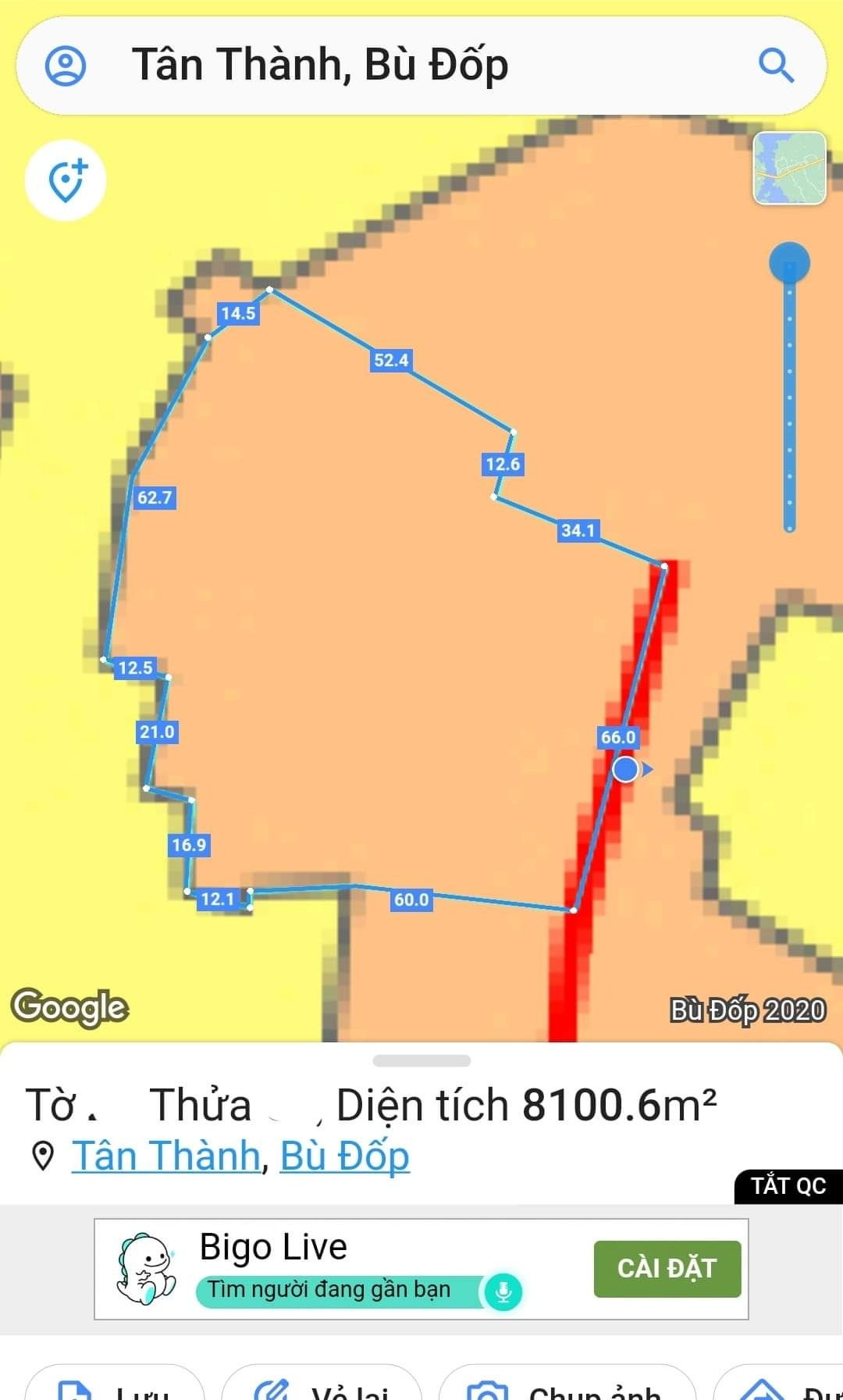 Bán đất xã Tân Thành giá 2,6tỷ dt 1,1ha cao su