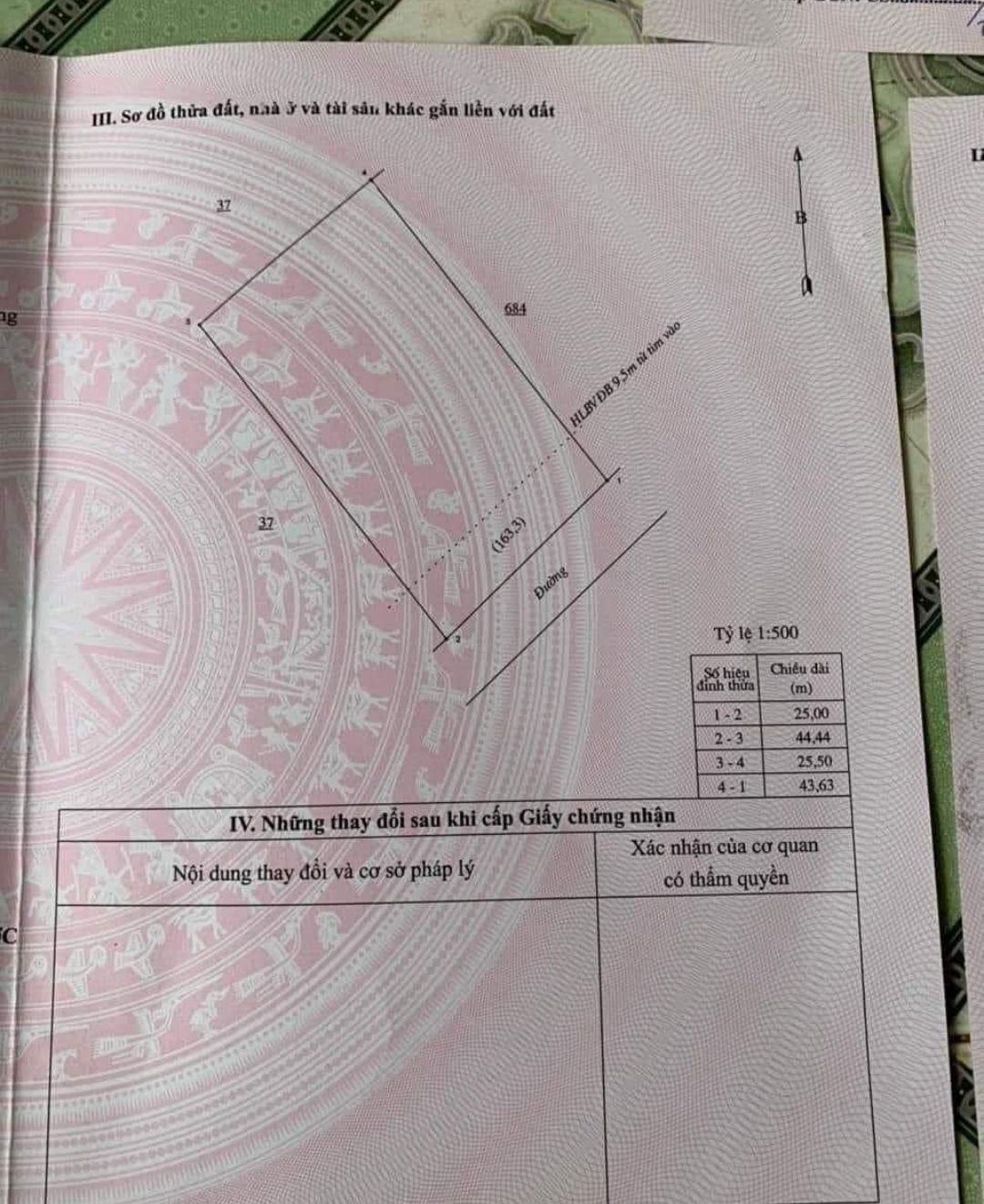 Bán đất xã Phước Minh giá 40tr/m dt 25*44