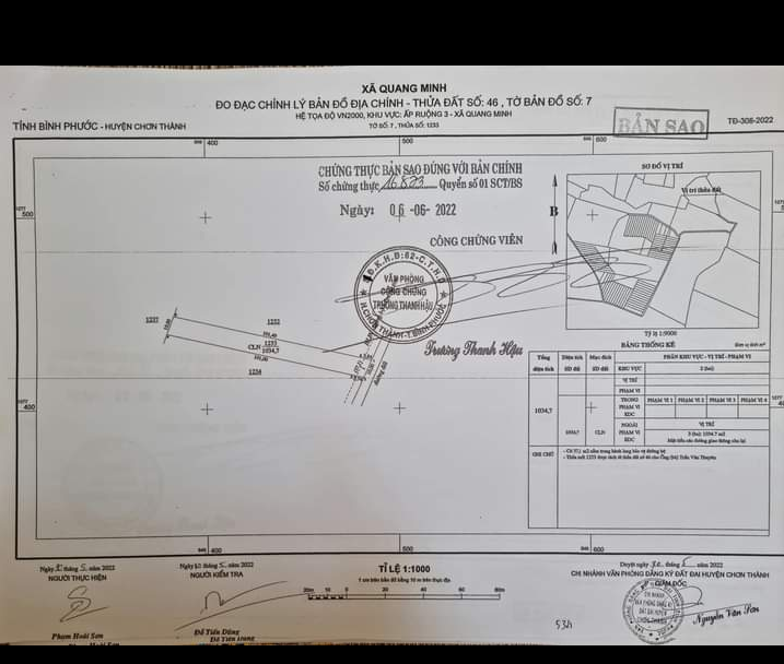 Bán đất xã Quang Minh giá 670tr dt 10×100