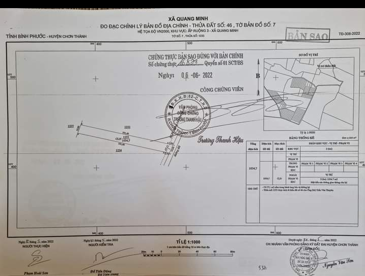 Bán đất xã Quang Minh giá 670tr dt 10×100