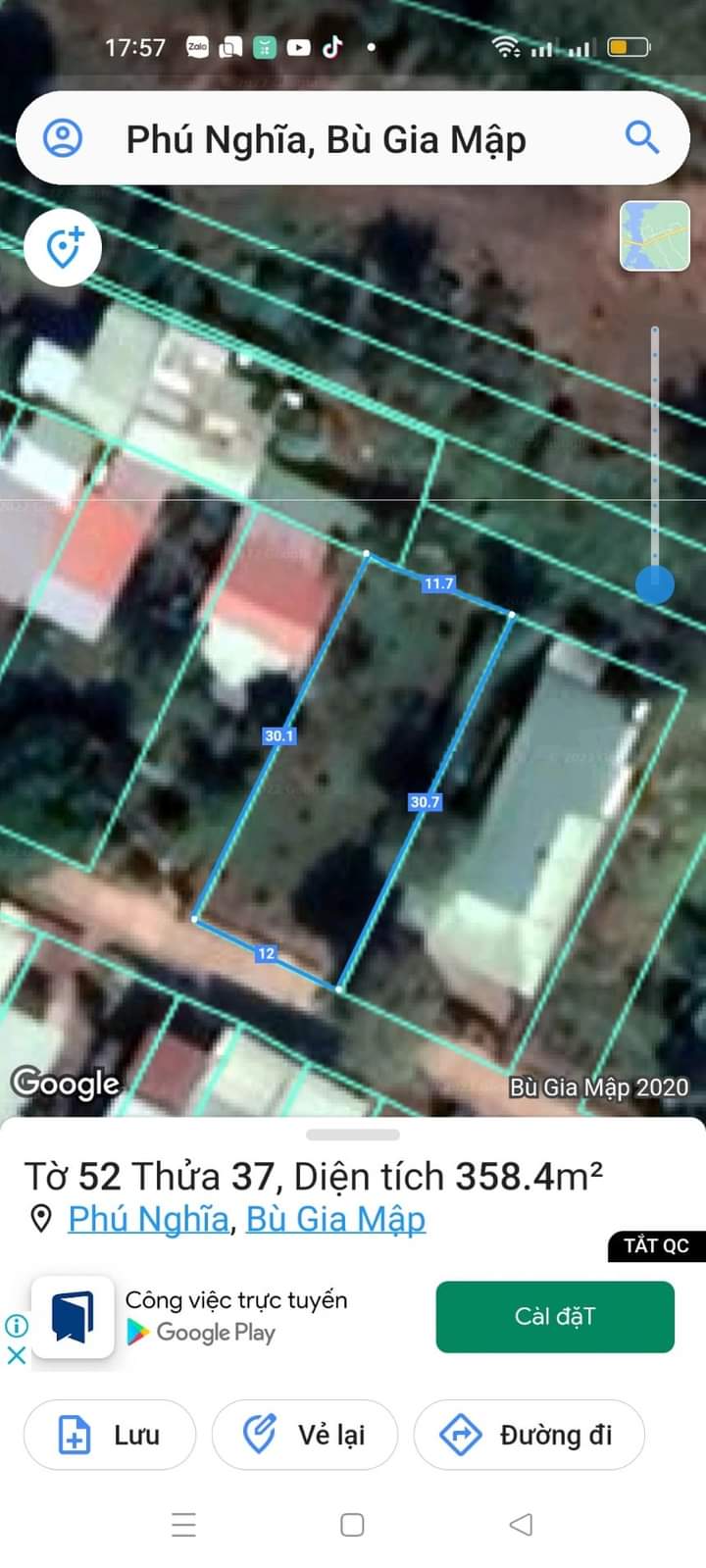 Bán đất xã Phú Nghĩa giá 1tỷ350 dt 12×30×200tc