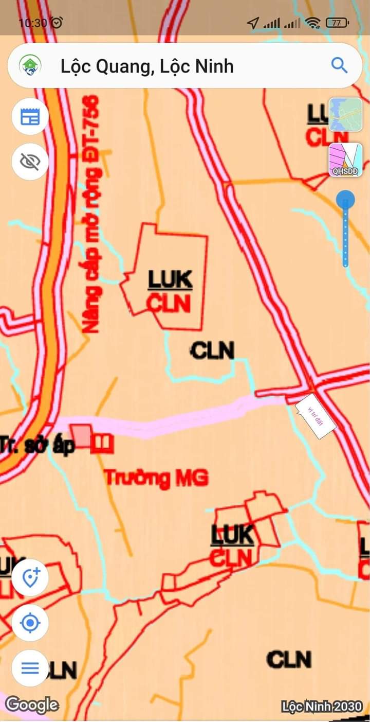 Bán đất xã Lộc Quang giá 1tỷ5 dt 7sào7