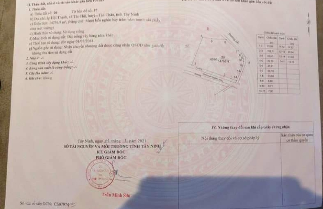 Bán đất xã Tân Hội giá 8,1tỷ dt 1,47ha