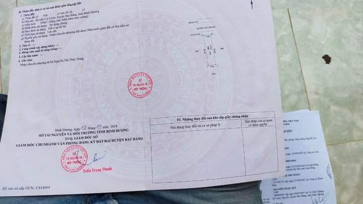 Bán đất Lai Uyên giá 920tr dt 5*20