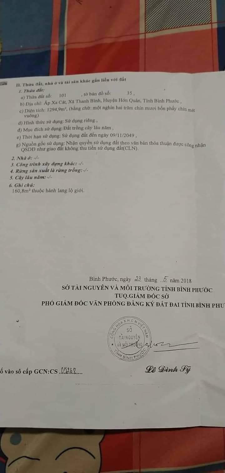 Bán đất xã Thanh Bình giá 1tỷ1 dt 1xào2
