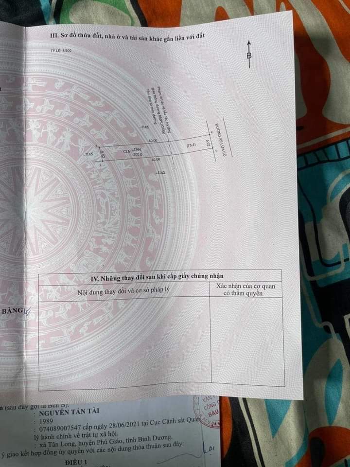Bán đất Lai Uyên giá420tr dt 5*40