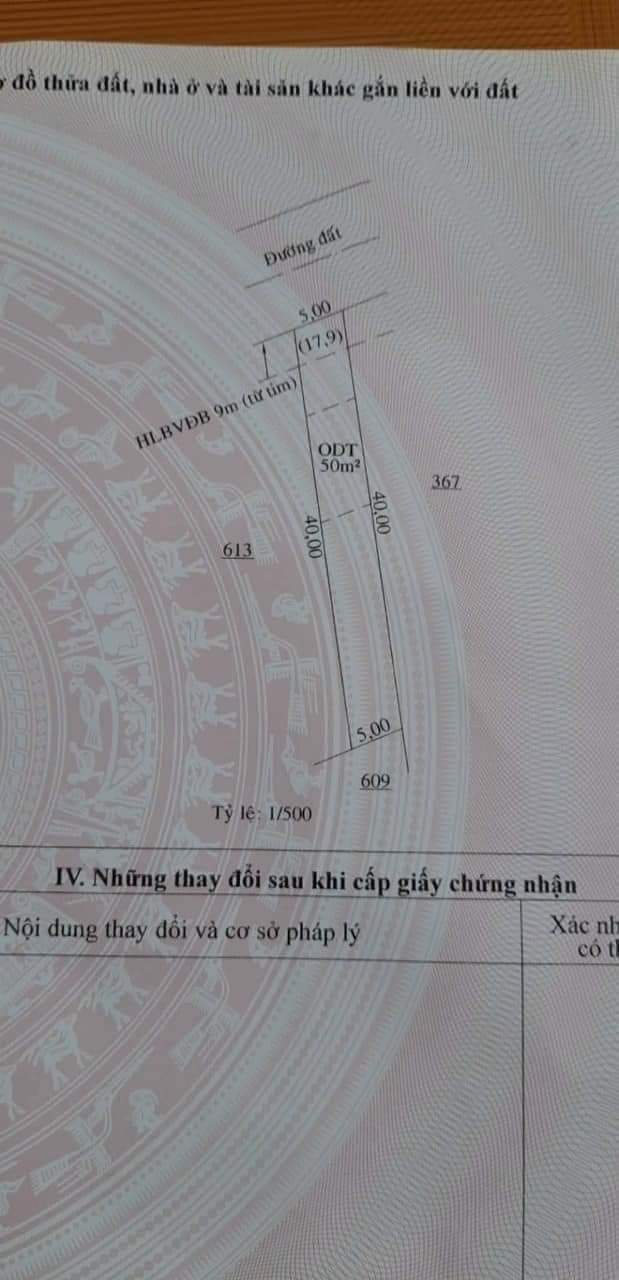 Bán đất khu phố Bình Ninh 2 phường Hưng Chiến giá 500tr dt 5×40