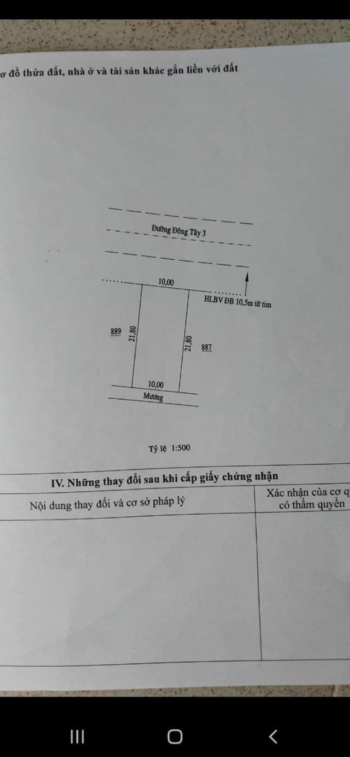 Bán đất tt Tân Khai giá 1tỷ4 dt 10×21