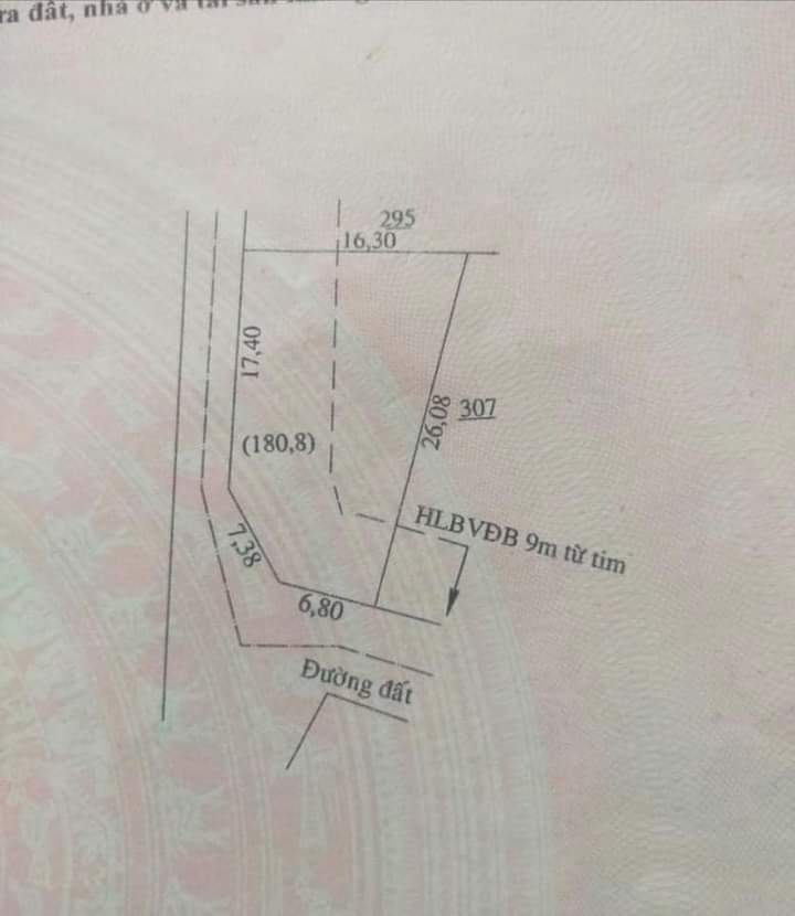 Bán đất khu phố Bình An phường An Lộc giá 405tr dt 16×26
