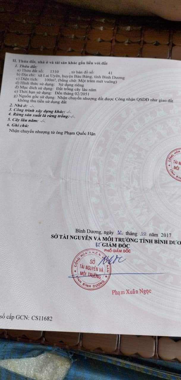 Bán đất Lai Uyên giá 700tr dt 5*20