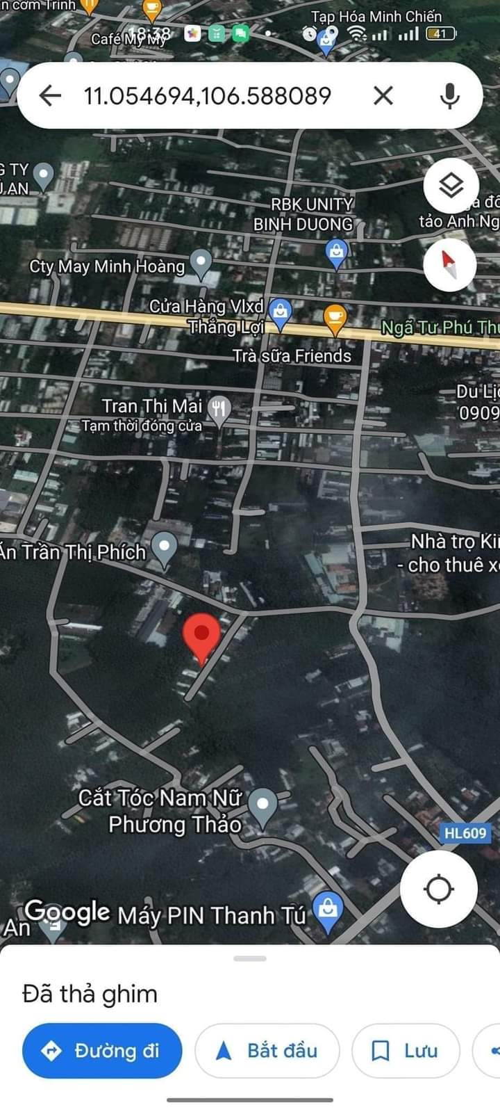 Bán đất Phú An giá 750tr dt 5*23