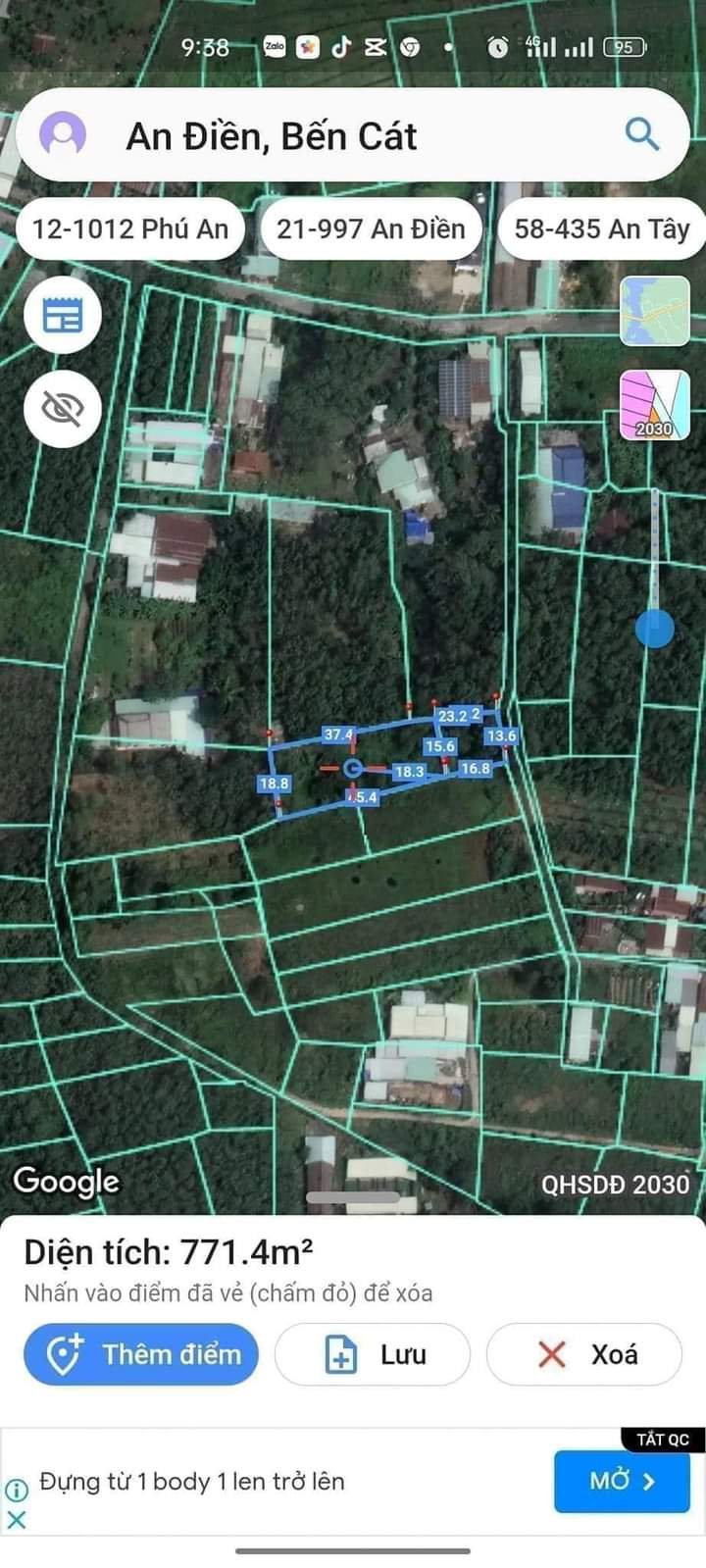 Bán đất An Điền giá 1tỉ5 dt 13*61