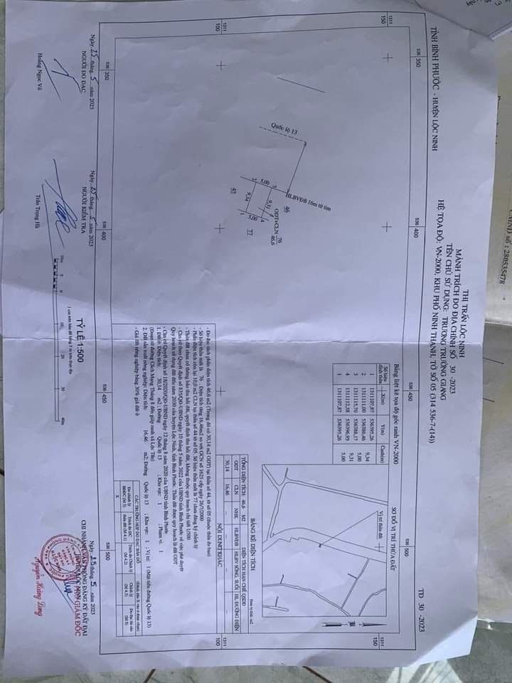 Bán đất thị trấn Lộc Ninh giá 1 tỷ 320tr dt 5×9