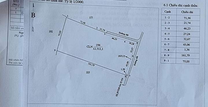 Bán đất xã Lộc Tấn giá 1 tỷ 400tr dt 1,2 mẫu