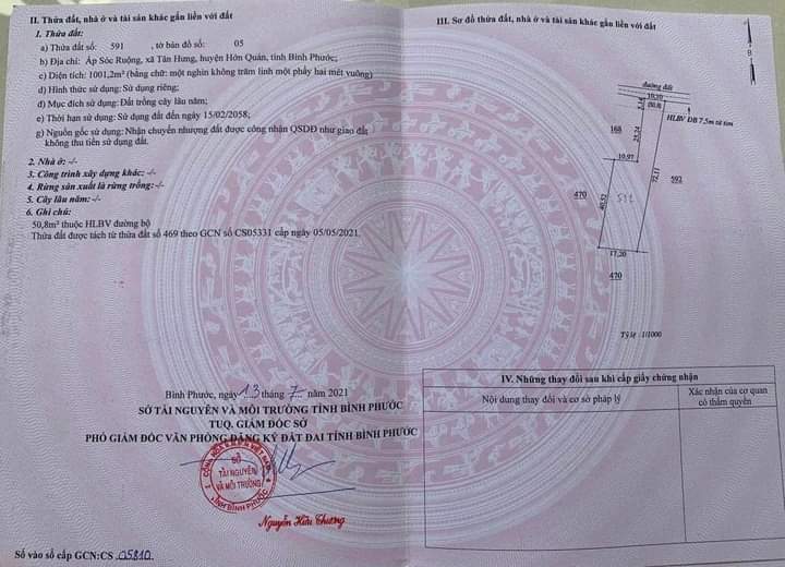 Bán đất xã Tân Hưng giá 199tr dt 1sào