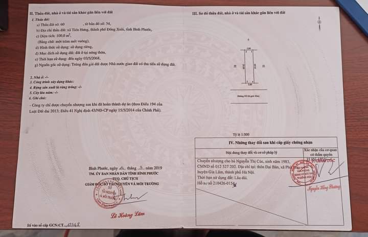 Bán đất xã Tiến Hưng giá 1tỷ080 dt 5×20×full tc