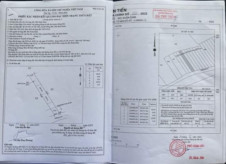 Bán đất xã Tân Tiến giá 230tr dt 5×45×100tc
