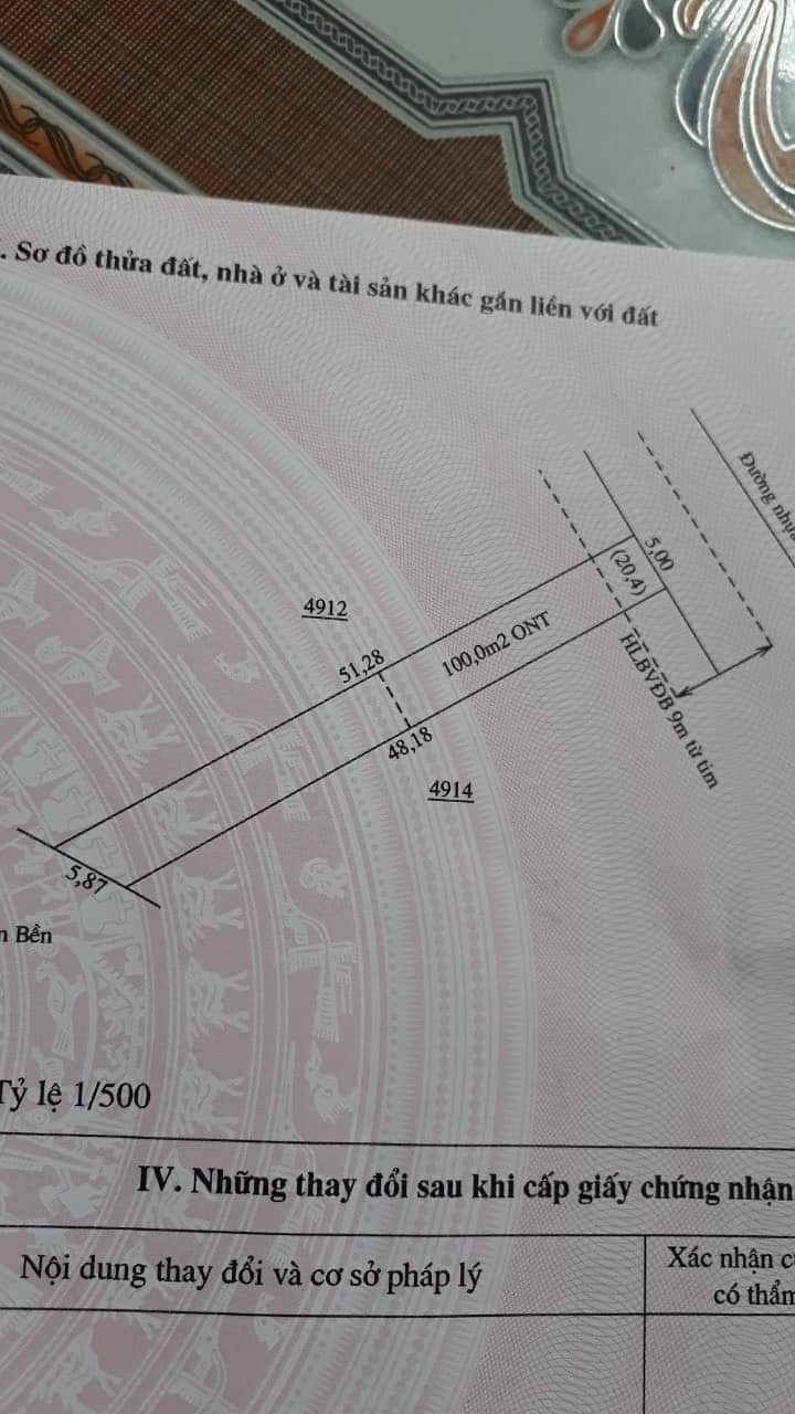 Bán đất xã Lộc Thịnh giá 320tr dt 5×51