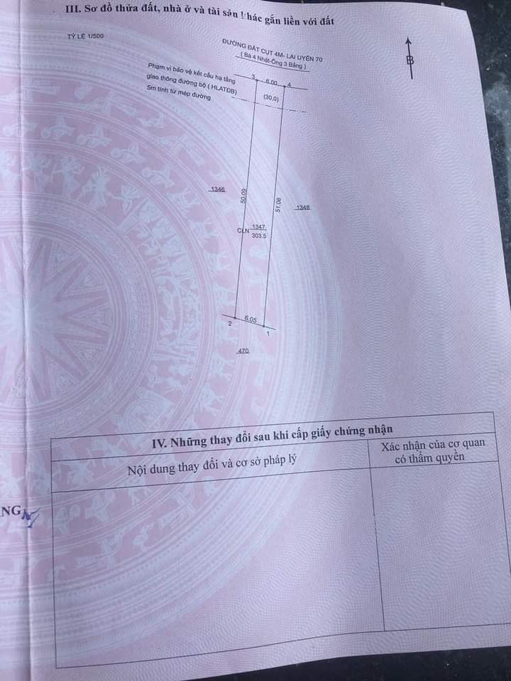 Bán đất Lai Uyên giá 530tr dt 6*51
